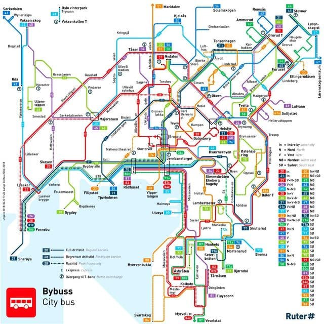 Mapa da estação rodoviária de Oslo